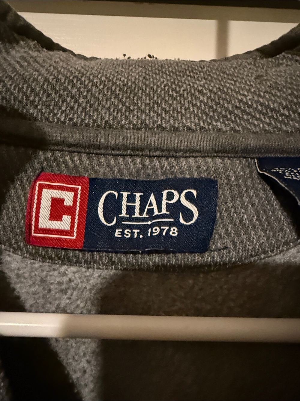 Chaps Men’s Dark Gray Half-Zip Pullover Sweater - Picture 2 of 7